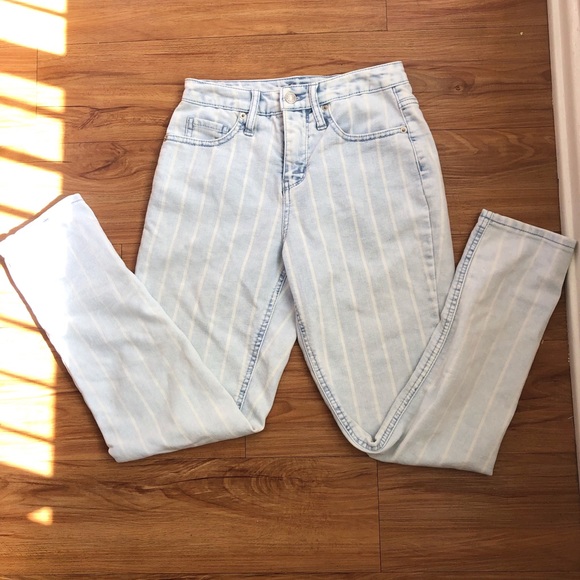 wild fable Denim - Wild Fable | Striped Bleached Mom Jeans Pinstripe